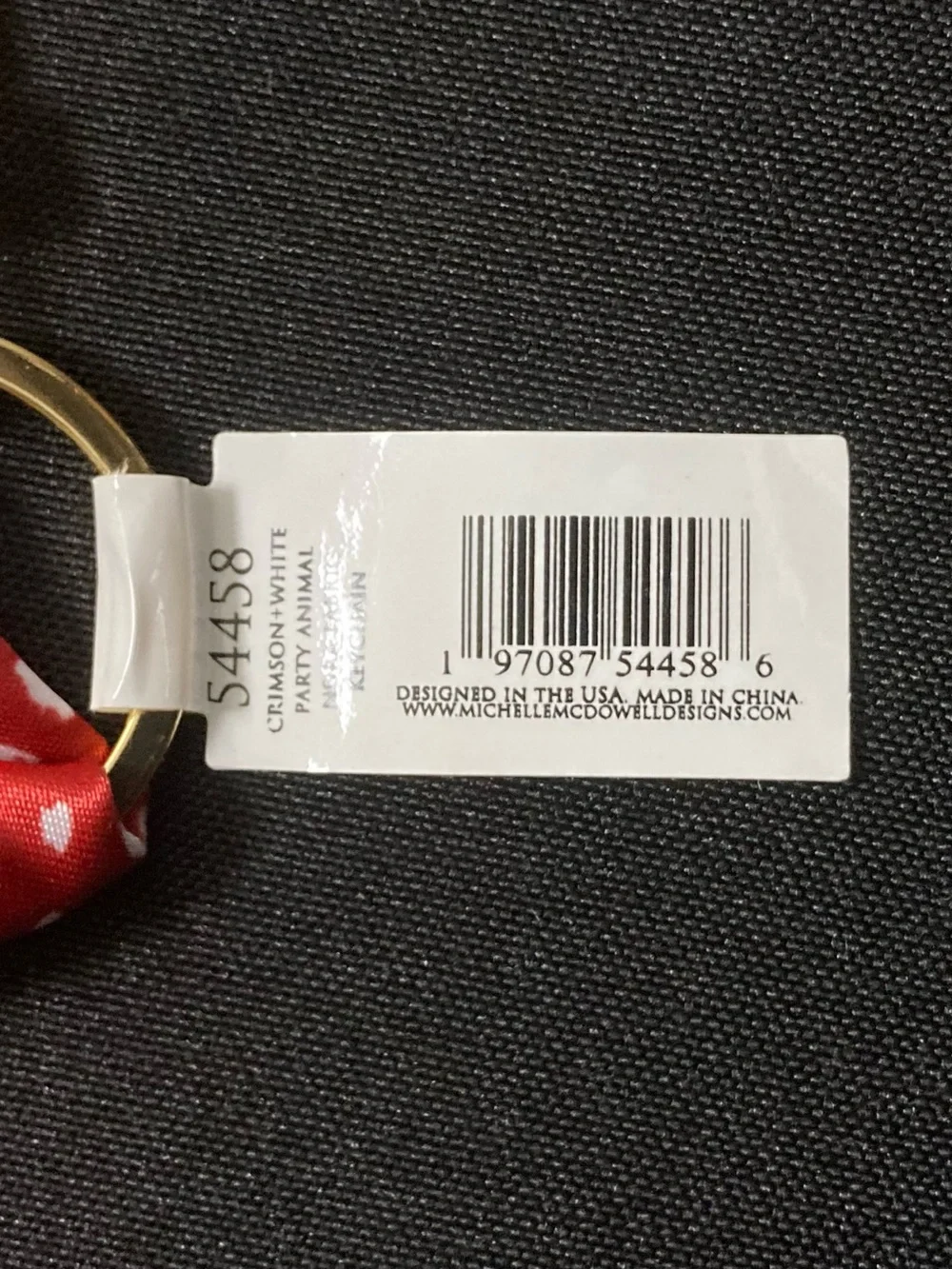 ⭐️ Michelle McDowell Red And White Polka Dot Bag Charm Twillie Keychain